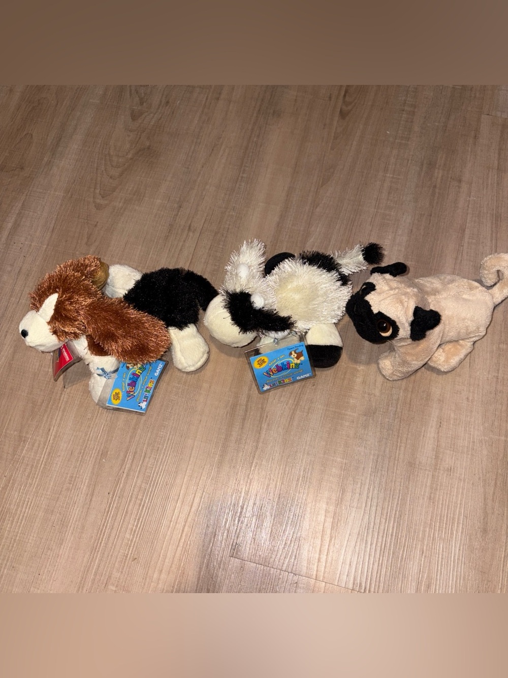 Ganz Webkinz Basset Hound, Cow And Lil Kinz Pug Lot Of 3,   2 Codes, Pug No Code
